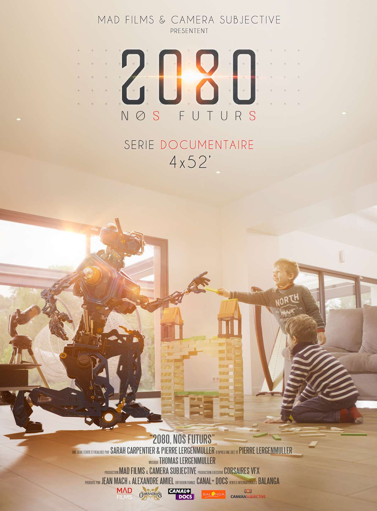 Affiche de la série documentaire - 2080, nos futurs de Sarah Carpentier et Pierre Lergenmuller © Camera Subjective  | Mad Films  | Canal +