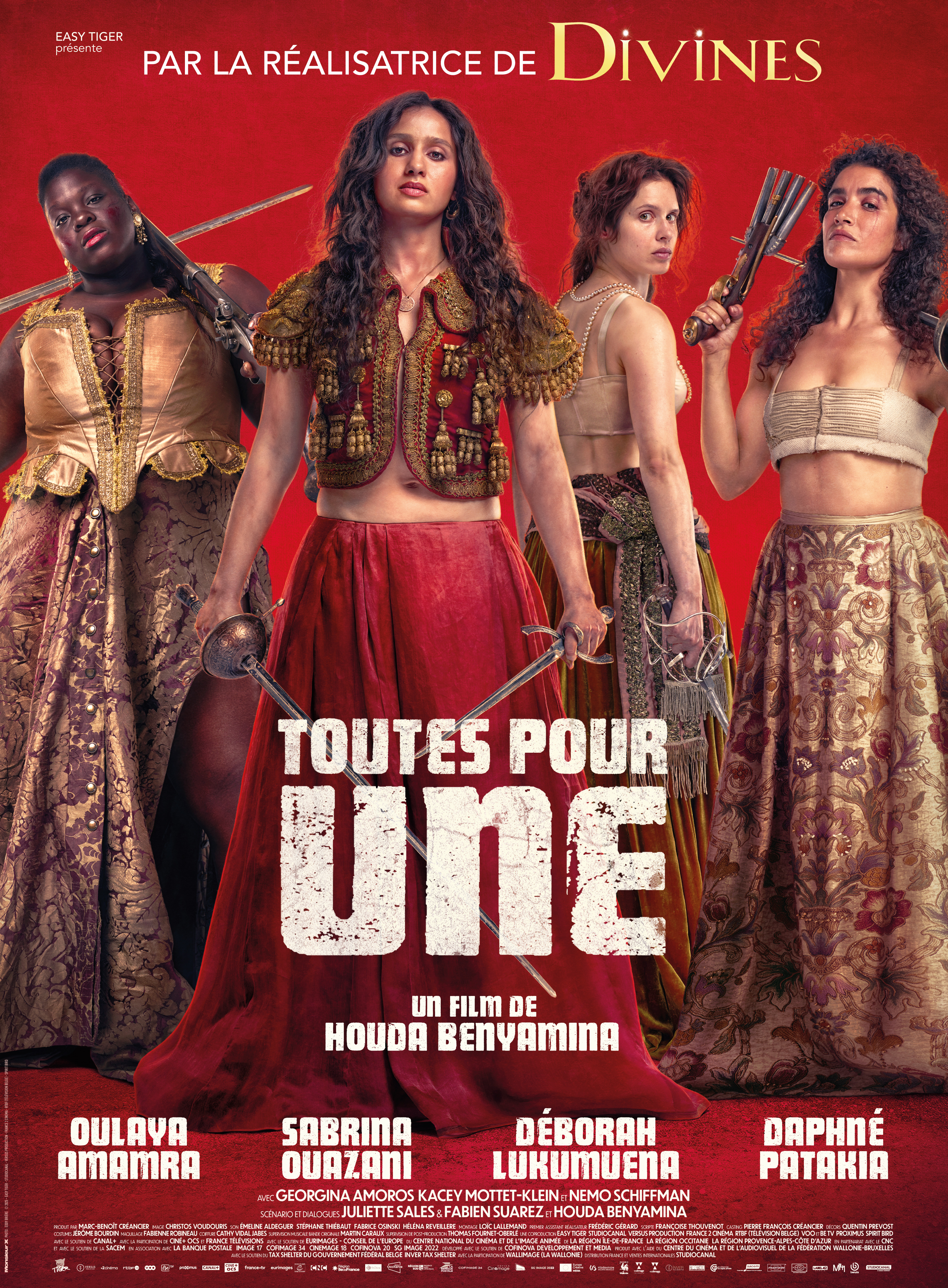 Affiche - Toutes pour une d'Houda Benyamina © Eddy Brière | 2025 - Easy Tiger | STUDIOCANAL | Versus Production | France 2 Cinéma | RTBF | Spirit Bird